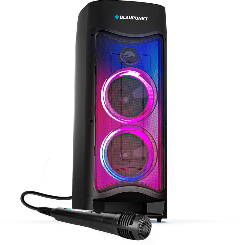 Blaupunkt PS75 Wireless BT Party Speaker, Dynamic RGB Lights, Karaoke with Mic, 75 W Bluetooth PA Speaker(Black, Stereo Channel)