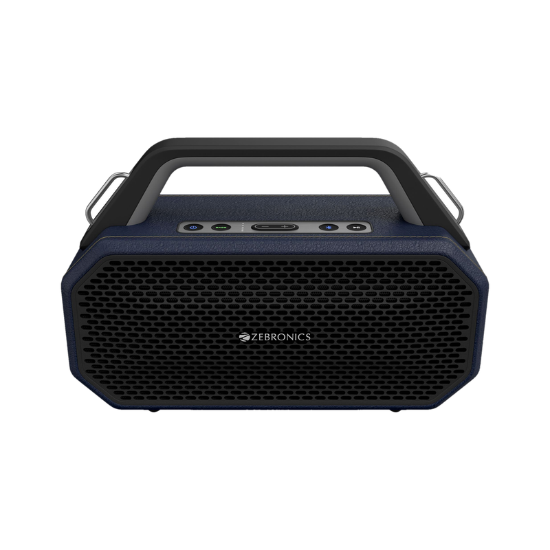 ZEBRONICS Prima, 9hrs Playback, Dual Drivers, TWS, USB, AUX,Deep Bass, Splash Proof 90 W Bluetooth Party Speaker(Blue, Stereo Channel)