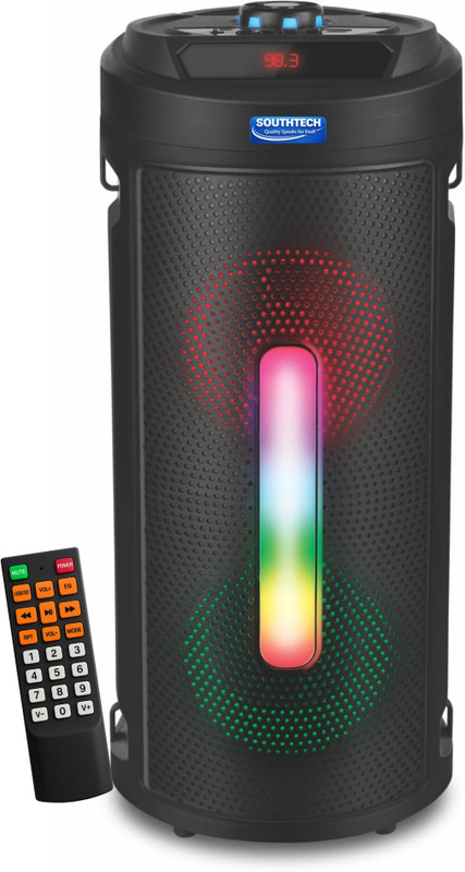SOUTHTECH 40W Powerful Bluetooth Party Speaker with RGB Lights |Remote | Type C,Auto Cut | 40 W Bluetooth Party Speaker(Black, Deep Bass, Loud Sound,USB/TF/AUX/FM,Rechargeable Outdoor/Indoor Speaker, 2.0 Channel)