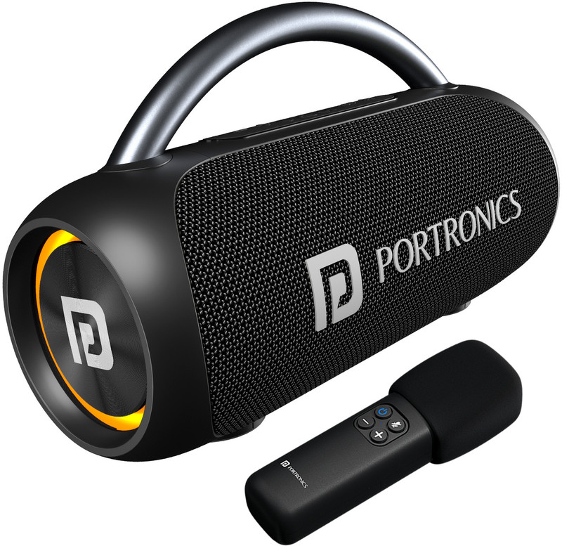 Portronics Radiant 2 30W Bluetooth Speaker With Wireless Karaoke Mic,6 Hr Playtime,HD Sound 30 W Bluetooth Speaker(Black, Stereo Channel)