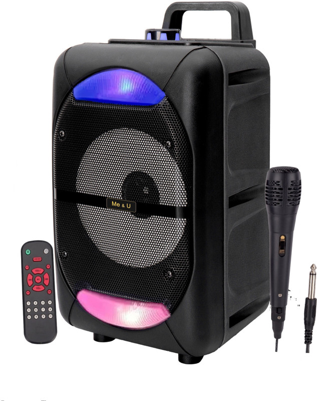 ME&U 6.5inch driver 10 hours play time BT TWS Mic RGB light FM USB AUX 50 W Bluetooth Party Speaker(Black, Mono Channel)