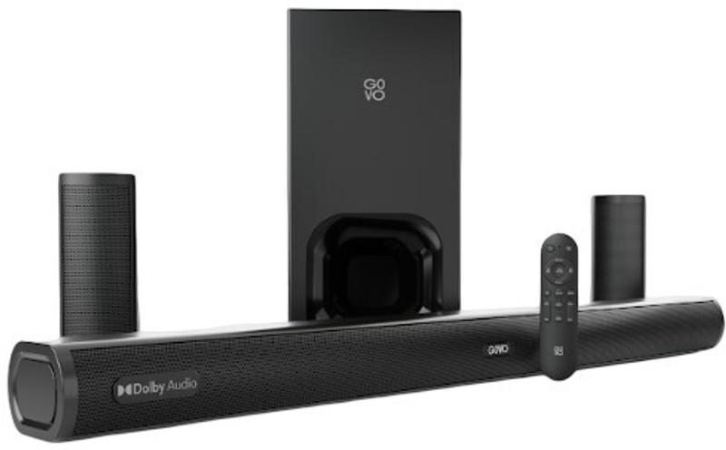GOVO GOSURROUND 980 Dolby Digital wired Subwoofer 525 W Bluetooth Soundbar(Platinum Black, 5.1 Channel)