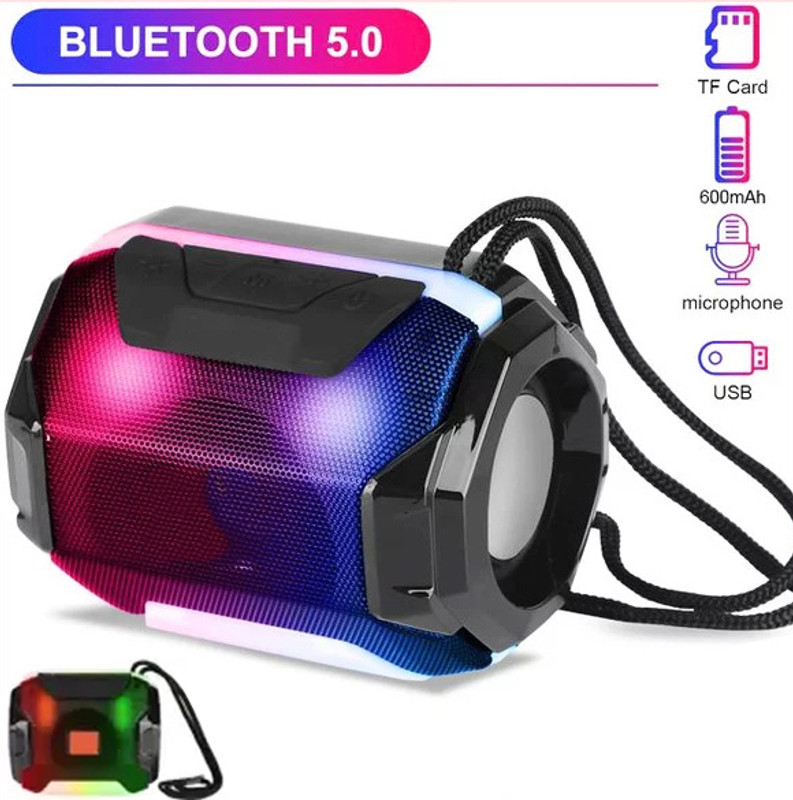 F FERONS Powerpact bass & stereo audio color changIng led Light wireless portable FRK-162 5 W Bluetooth Speaker(Black, 5.0 Channel)