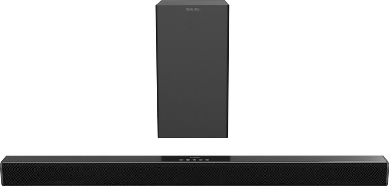 PHILIPS TAB4228/94 With Subwoofer, Rich Bass, 3EQ Modes, BT/HDMI/USB/Optical/Coaxial/AUX 160 W Bluetooth Soundbar(Black, 2.1 Channel)