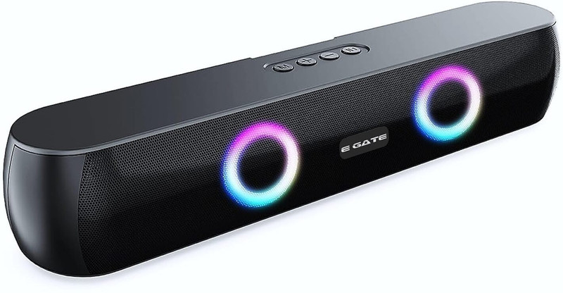 Egate C 210 RGB Light | Upto 15 Hrs Backup 2000mAh | Dual Drivers & Passive Radiator 20 W Bluetooth Speaker(Black, 2.0 Channel)