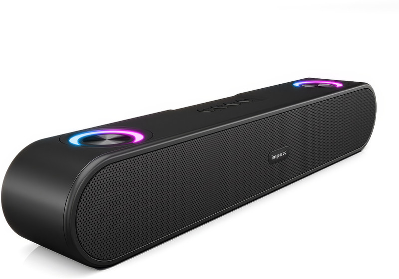 IMPEX Soundbar MusikBar M1012 With RGB Light, Speaker with 4 Hrs Backup 12 W Bluetooth Soundbar(Black, 2.0 Channel)