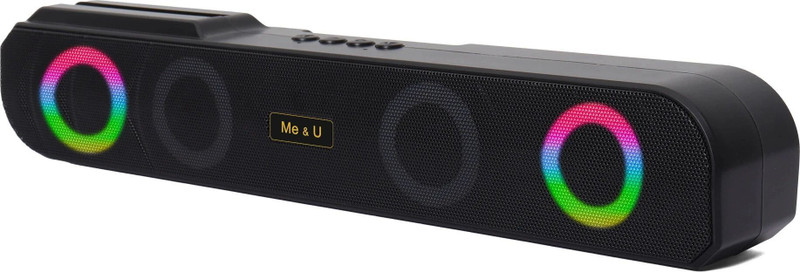 ME&U jukebarpro BT soundbar 10 hour Play time RGB light 2000 mah battery USB FM TWS 25 W Bluetooth Soundbar(Black, 2.0 Channel)