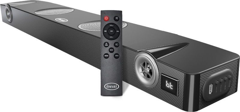 Iwai Thunder SBVB1200 with 2 Inbuilt Subwoofers, 3 EQ modes, HDMI(ARC) 120 W Bluetooth Soundbar(Black, 2.2 Channel)