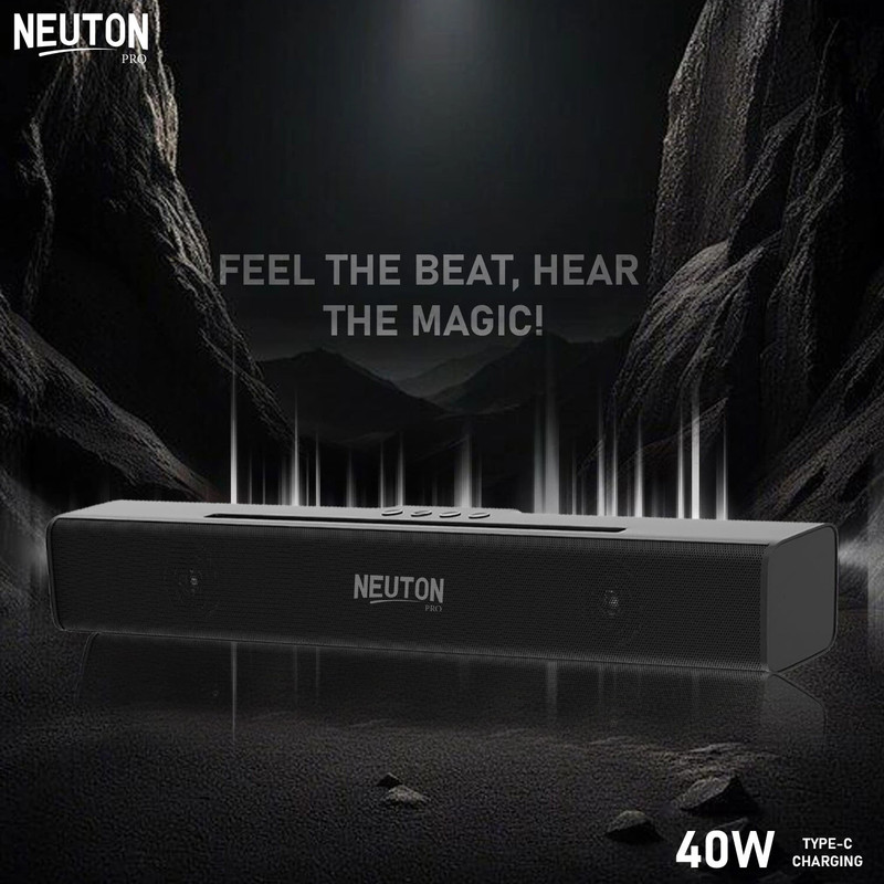 Neuton pro X BAR (PORTABLE HOME TV) Dynamic Thunder Speaker 40 W Bluetooth Soundbar(Black, 5.0 Channel)