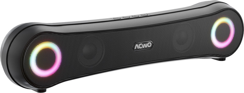 ACwO CARNIwAL Desi with 7H Playtime, Dual Speakers, Dynamic RGB Lights, FM Radio 16 W Bluetooth Soundbar(Black, Stereo Channel)