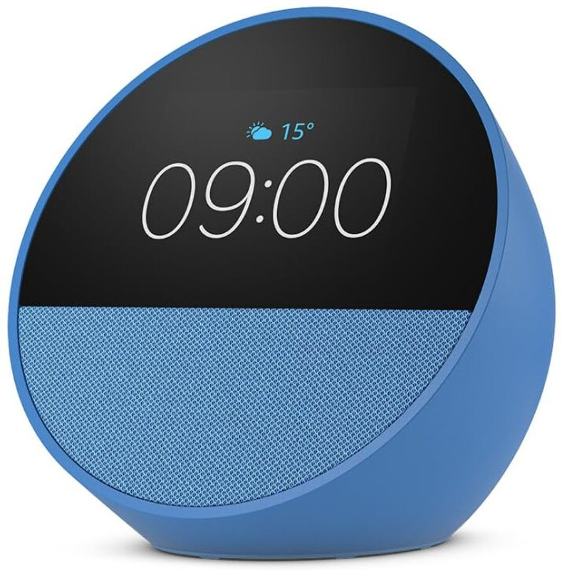 Alexa Echo Spot (2025 release), Smart alarm clock with vibrant sound and Bluetooth with Alexa Assistant Smart Speaker(Blue)