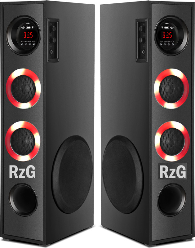 RZG Red Tones Revo Dj System Sound Speaker 120 W Bluetooth Tower Speaker(Black, 3 Channel)