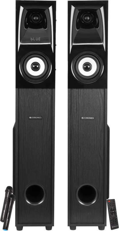 ZEBRONICS Zeb HAMMER Deep Bass, 10" Subwoofers, 2x Wireless mic with Dual 160 W Bluetooth Party Speaker(Black, Mono Channel)