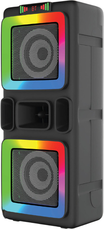 V WORTEX 50W PartySpeaker with Dual Bass Drivers I RGB LED Lights I Deep Bass 50 W Bluetooth Tower Speaker(Black, 5.0 Channel)