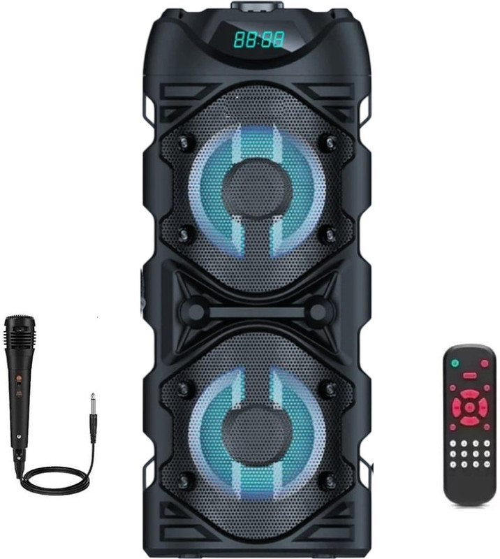 LIMBRO home Theatre TWS Mode FM USB AUX BLUETOOTH KARAOKE WIRED MIC RGB LIGHT 1000 W Bluetooth Tower Speaker(Black, 2.0 Channel)