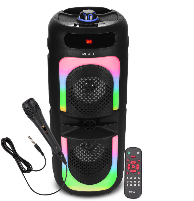 ME&U partymatepro MU62 WITH FM USB BLUETOOTH WIRED MIC RGB LIGHT 1000 W Bluetooth Home Audio Speaker(Black, 2.0 Channel)