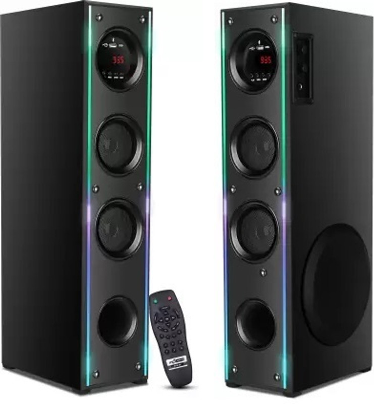 liluns EH-983 Powerpact bass & stereo audio 120 W Bluetooth Tower Speaker(Black, 4.1 Channel)