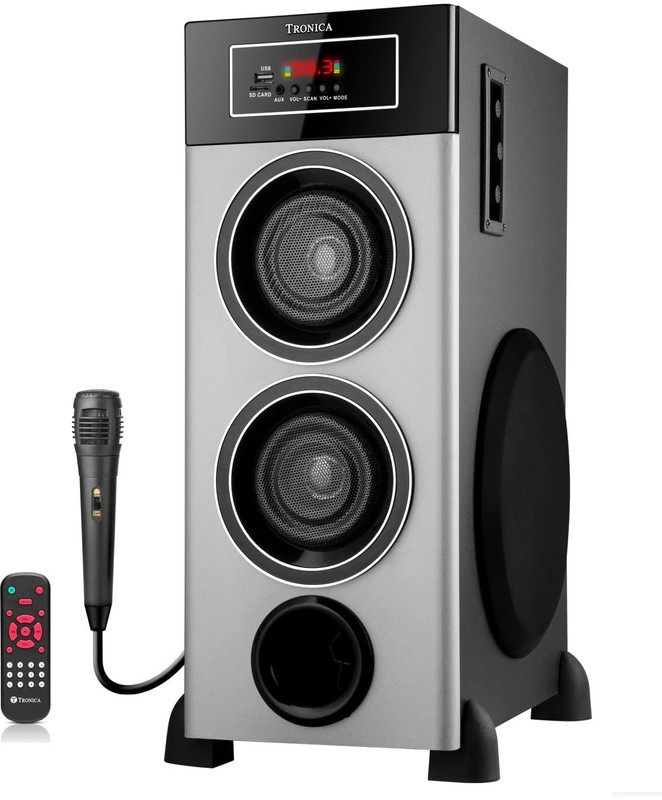 TRONICA Bluetooth Tower Speaker High Bass with remote, Supports SD Card/FM/Aux, 100 W Bluetooth Tower Speaker(Grey, Black, Stereo Channel)