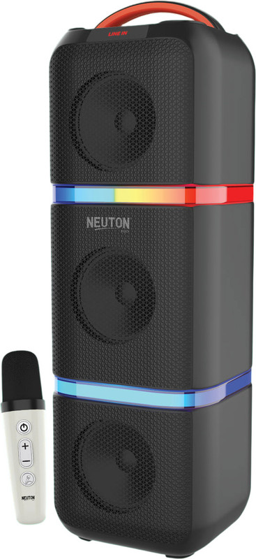 Neuton pro Bluetooth Party Speaker with Wireless Mic, RGB Lights, Triple Woofer 100 W Bluetooth Tower Speaker(Black, 5.0 Channel)