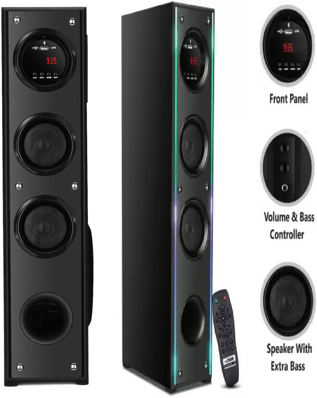 Quaranel JSJ-2D 100 W Bluetooth Tower Speaker(Black, 3 Channel)