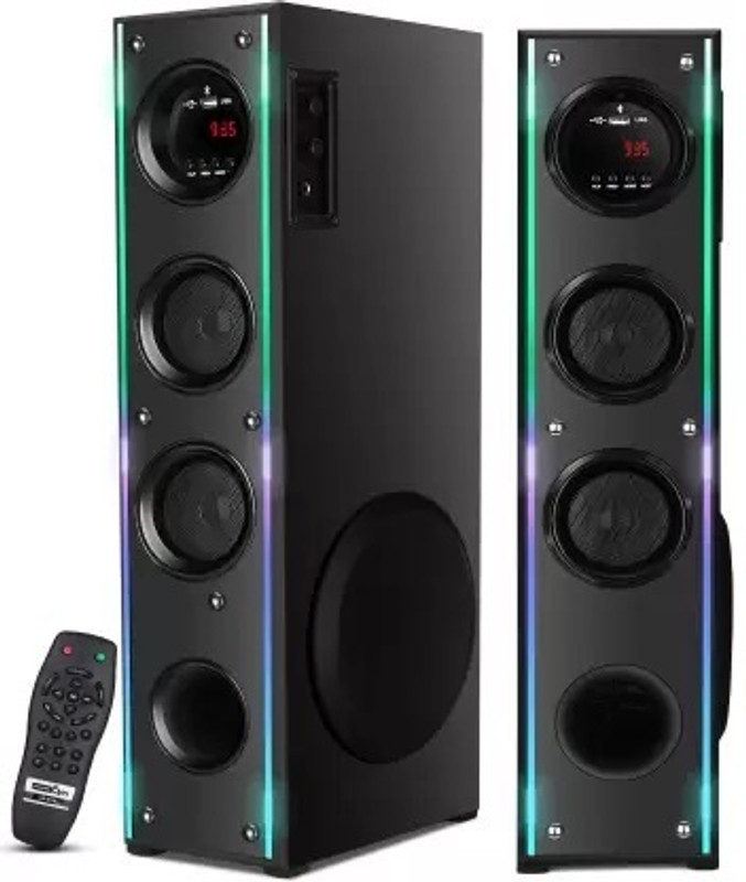 QuillQuarry Q-84743 Tower Speaker/Home Theatre With Subwoofer, Karaoke Support Aux, FM, USB 140 W Bluetooth Tower Speaker(Black, 5.1 Channel)