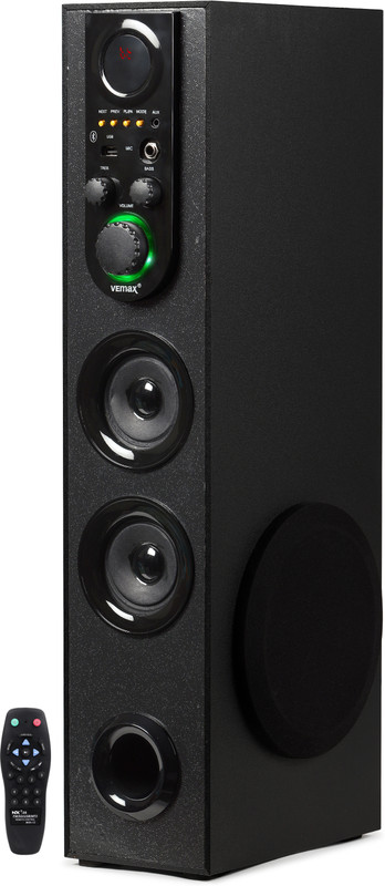 Vemax Venue 3.0 Wireless Bluetooth 70w Tower Speaker with Karaoke Mic, USB, AUX, FM 70 W Bluetooth Tower Speaker(Black, 3.1 Channel)