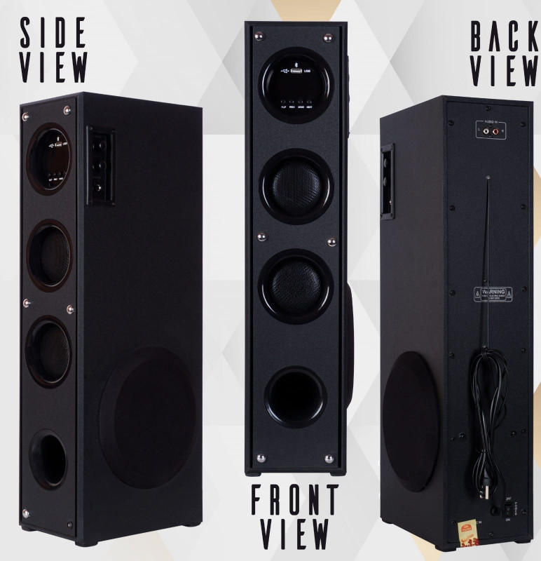 QuillQuarry YUI-876 Bass Subwoofer – 100W Bluetooth Tower Speaker