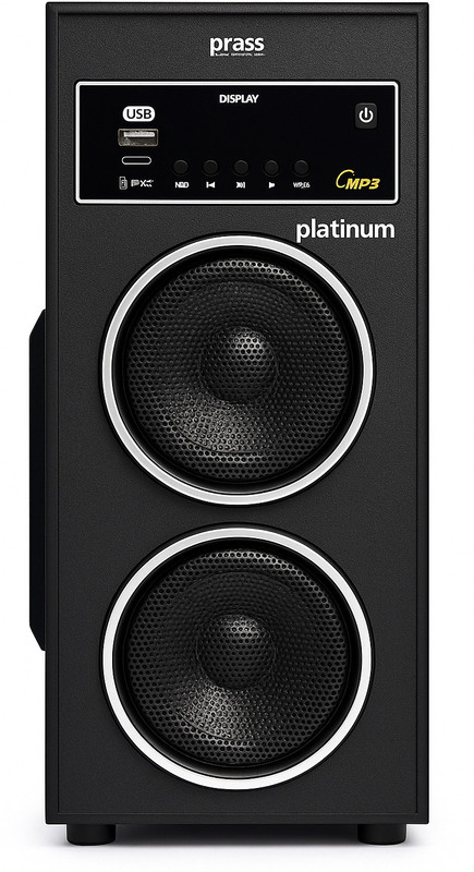 prass tower 5.25" woofer with 3" speaker 50 W Bluetooth Tower Speaker(Black, 2.1 Channel)