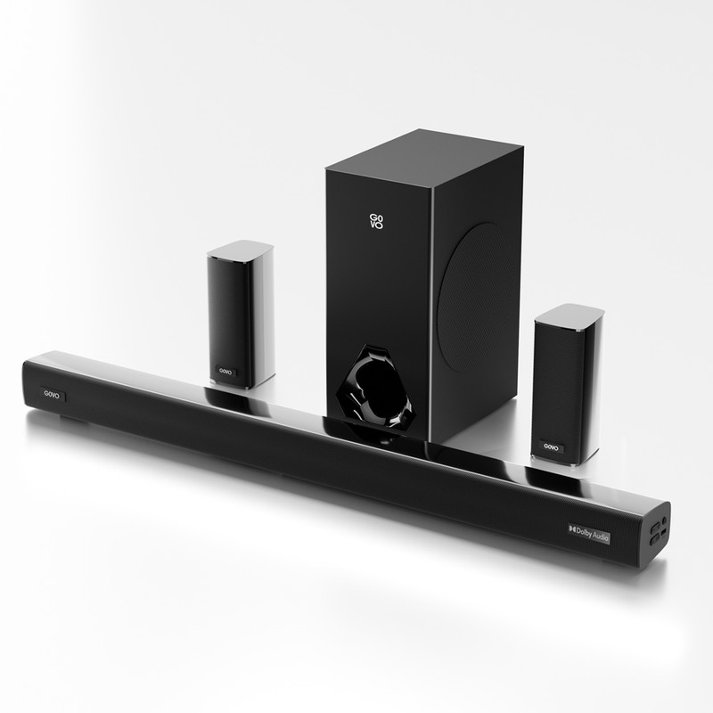 GOVO GOSURROUND 965Pro, Dolby Digital 460 W Bluetooth Soundbar(Platinum Black, 5.1 Channel)