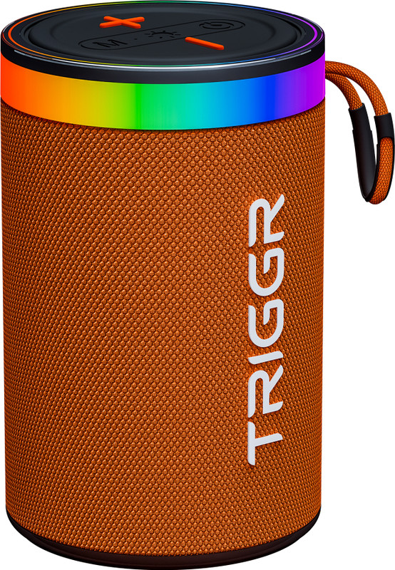 TRIGGR Roar 10 with RGB Lights, Fabric Exterior, TWS & FM Mode, 8H Playtime 10 W Bluetooth Speaker(Ember Orange, Mono Channel)