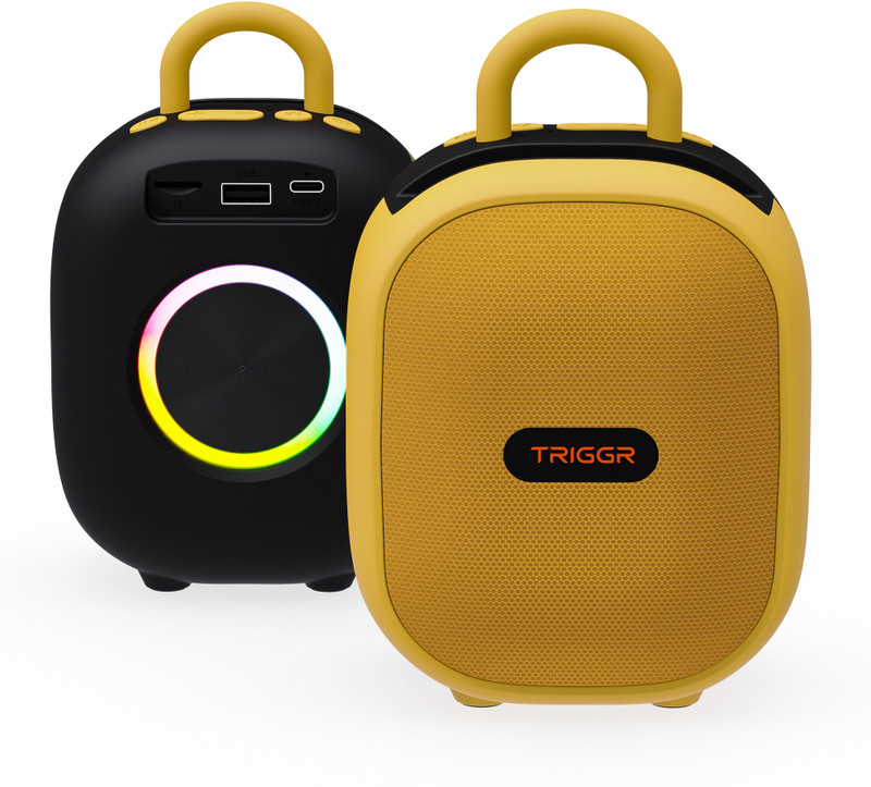 TRIGGR Roar 12 Portable BT, V5.3, FM Mode, Rubber Finish, 8 Hr Playtime 12 W Bluetooth Speaker(Red Eclipse, Mono Channel)