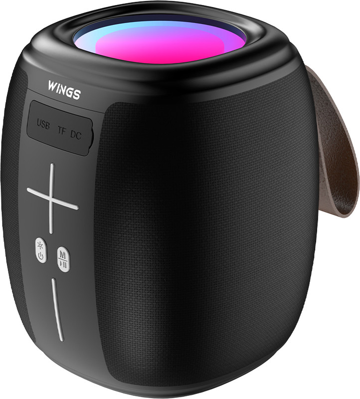 WINGS Upbeat 301 RGB, BT 5.2 wireless upto 12Hrs PT & MIC 10 W Bluetooth Speaker(Black, Mono Channel)