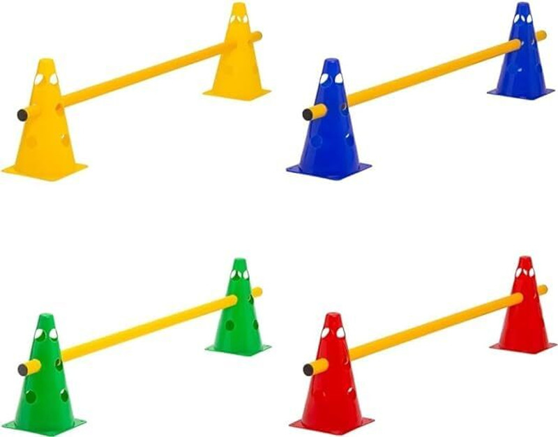 Ananya Sports Sports Fitness and Agility Speed Training Adjustable Size 8 Cone Hurdle Set 4 Plastic Speed Hurdles(For Adults Pack of 8)
