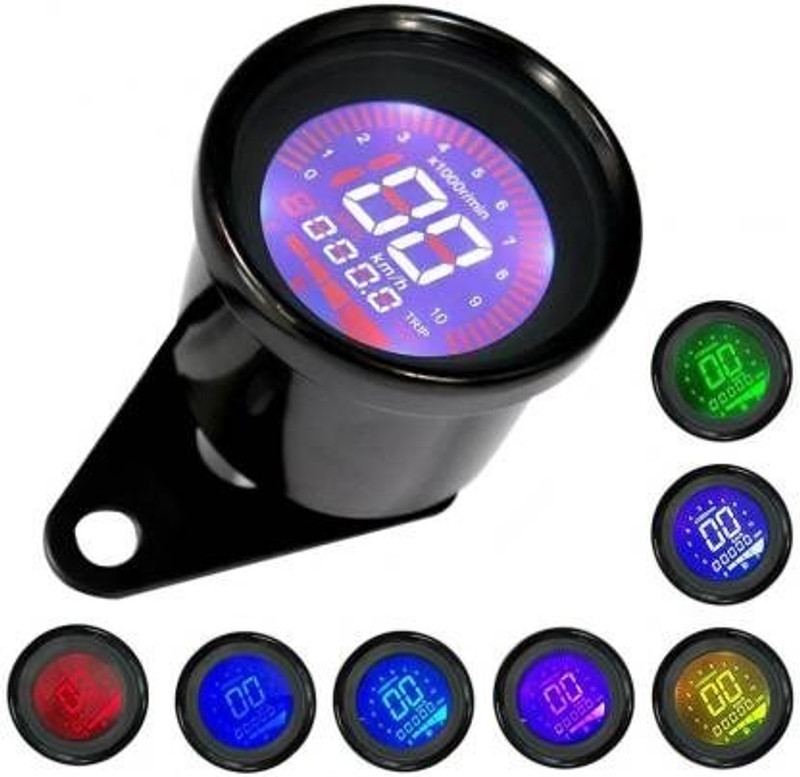 way2gmart bike digital meter Speed Odometer Oil, Hour Speedometer LCD Tachometer Black Digital Speedometer(Universal For Bike Universal For Bike)
