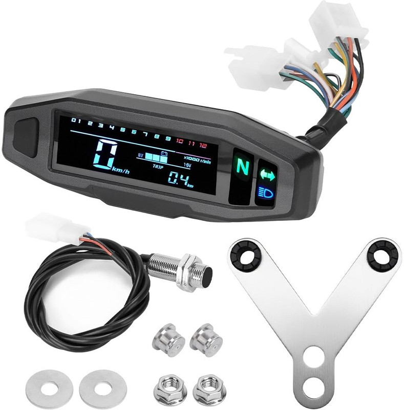 STHIRA Motorcycle LCD Speedometer Kit Digital Speedometer(Universal For Bike Universal For Bike)