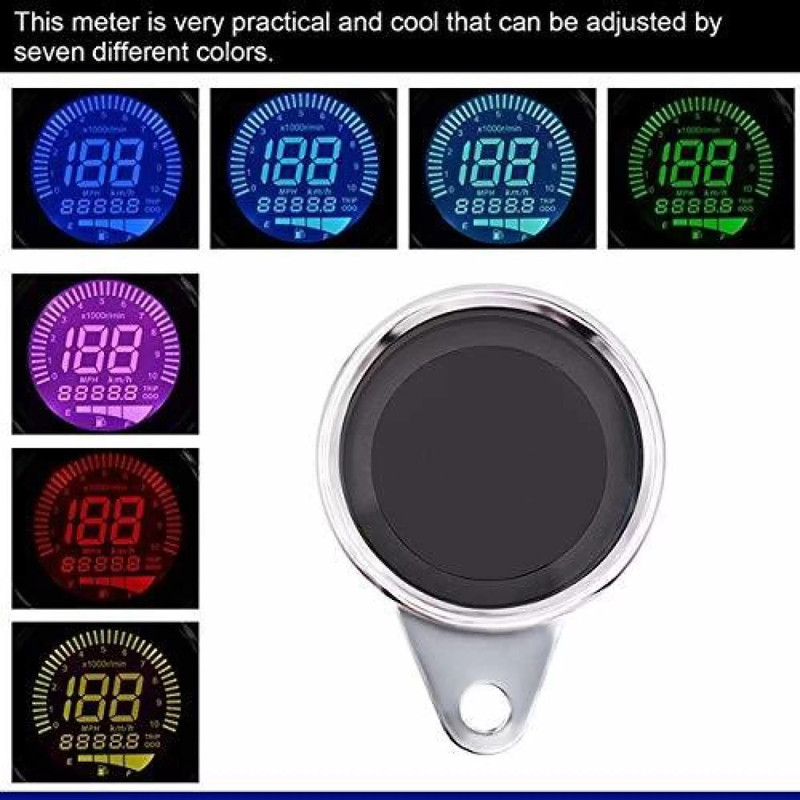 acube mart bike digital Speedometer LCD chrome With WHEEL DISC cover for 17inch wheel Digital Speedometer(Universal For Bike Universal For Bike)