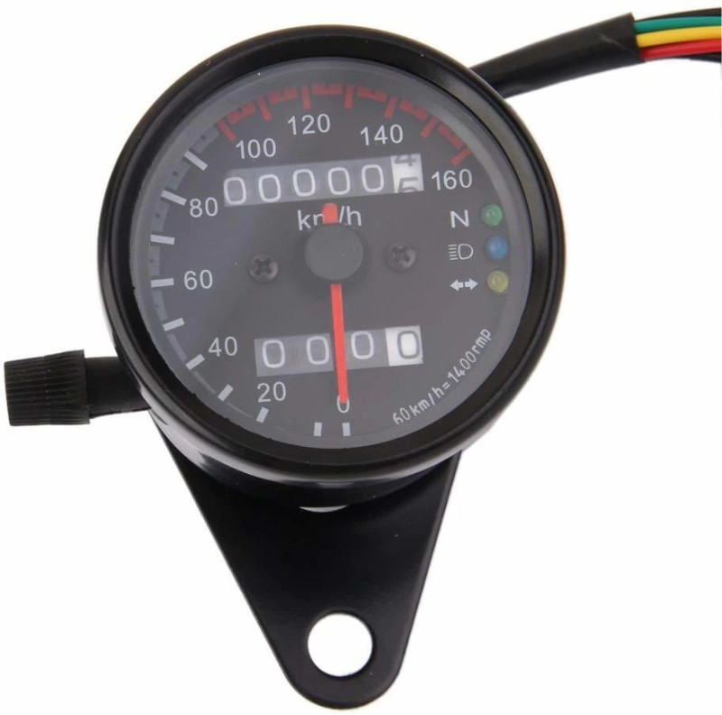 way2gmart Dual Odometer Speedometer Gauge LED Background Light Analog Speedometer(Universal For Bike Universal For Bike)