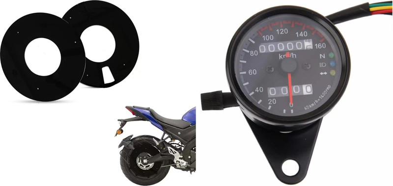 acube mart Speedometer Gauge LED Background Light with WHEEL DISC cover for 17inch wheel Analog Speedometer(Universal For Bike Universal For Bike)