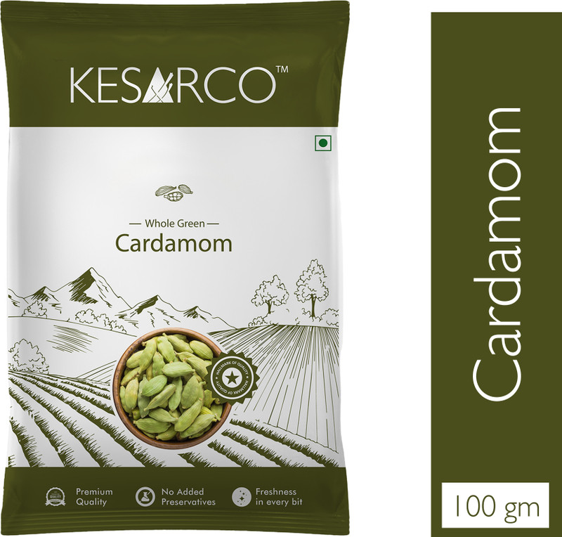 KESARCO Whole Green Cardamom, Elaichi, Kerala Origin(100 g)