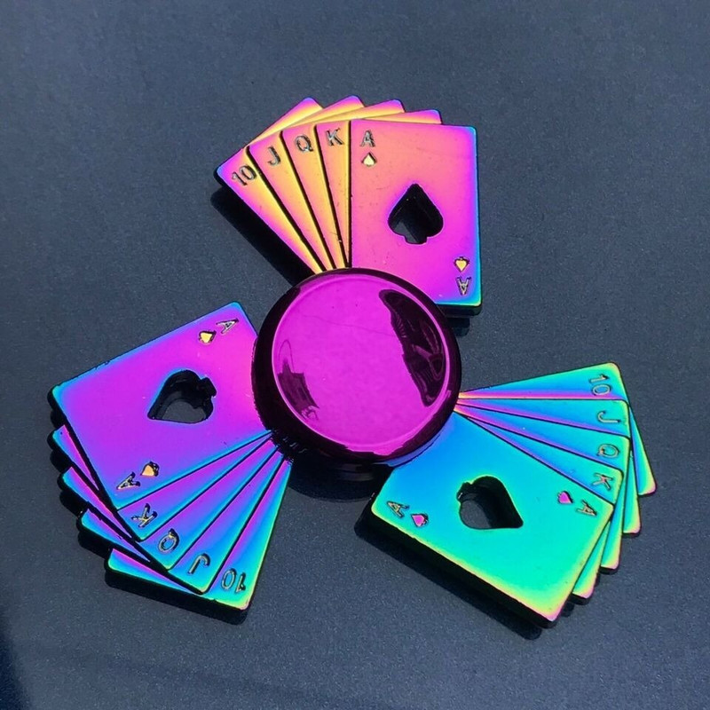 Bestie Toys Metal Fidget Spinner Playing Cards Spiner.(Multicolor)