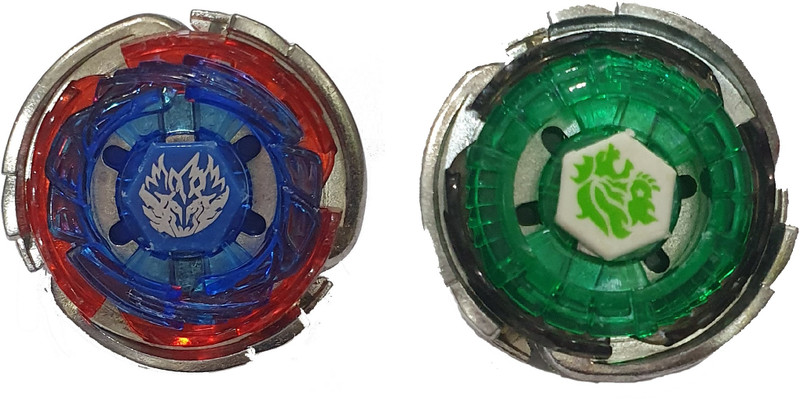 AZAD57 Beyblade 4D System Metal Masters Fusion Pegasus & Fang Leone Combo(Blue, Green)