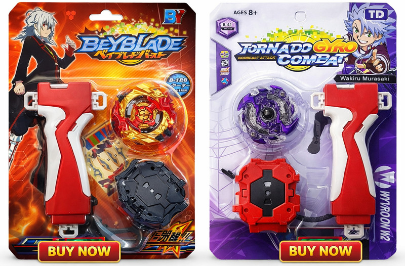 AZAD57 Beyblade Cho Z Lord Spriggan B-128 and Revive Phoenix B-117 Spinning Top Combo(Gold, Red)