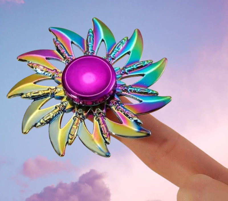 Bestie Toys New Metal Fidget Spinner Rainbow Color Alloy Fidget Kids Toy Spinner 11 Patterns(Multicolor)