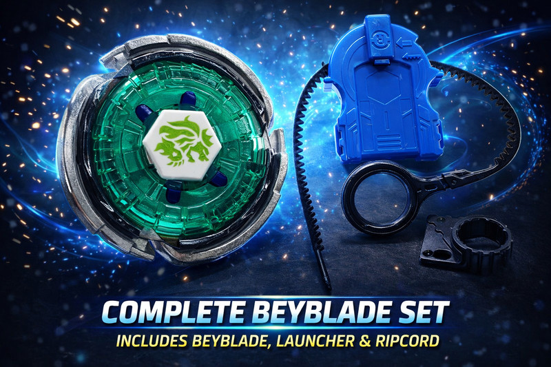 AZAD57 Beyblade Metal Masters 4D System Fang Leone BB-106 Spinning Top with Launcher(Green)