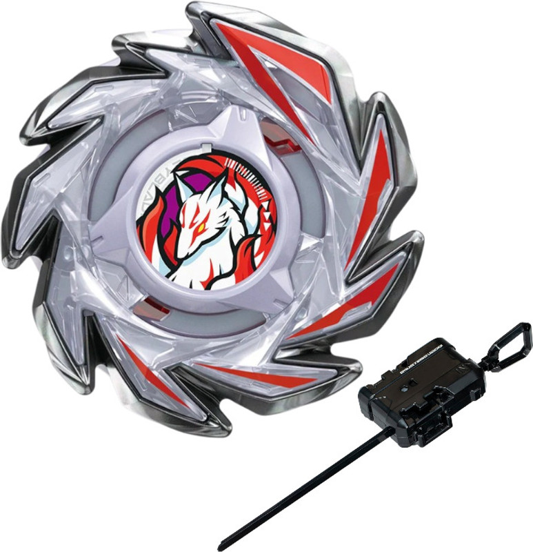 Battlekid Bey-Blade X CX-06 Random Booster Fox Brush Select Bey Set with Strong Launcher(White)