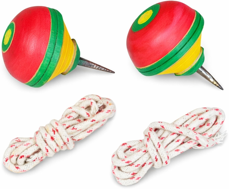 SHIVSHAKTI Wooden Lattu Pack of 2 or Spinning Toys Top Toy(Multicolor)