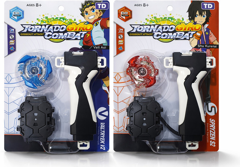 AZAD57 Beyblade Victory Valkyrie B-34 & Storm Spriggan B-35 Starter Combo with Launcher(Blue, Red)