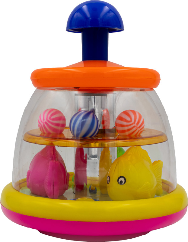 Toybharat Push N Spin Fish | Push n Spin Toys | Birthday Gift For Kids(Multicolor)