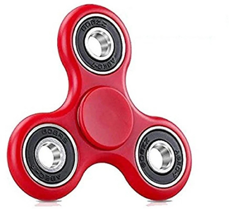 PREMSONS Premium Quality Tri Spinner Ultra Speed Toy Fidget Spinner 608 Four Bearing Red(Red)