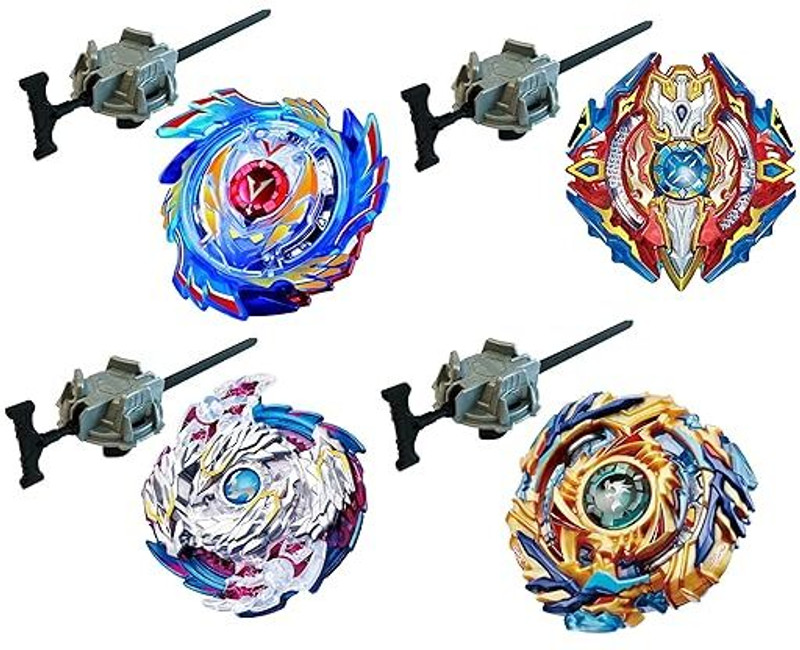 Bestie Toys High-Speed Spinning Top for Intense Battles with God Valkyri Top Set (Pack of 4)(Multicolor)